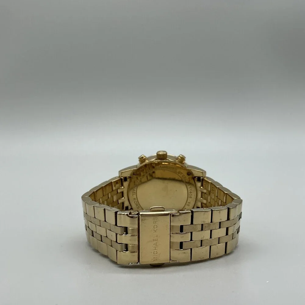 Michael Kors Womens Watch 37mm Gold Tone Chronograph MK5676 New Battery 7